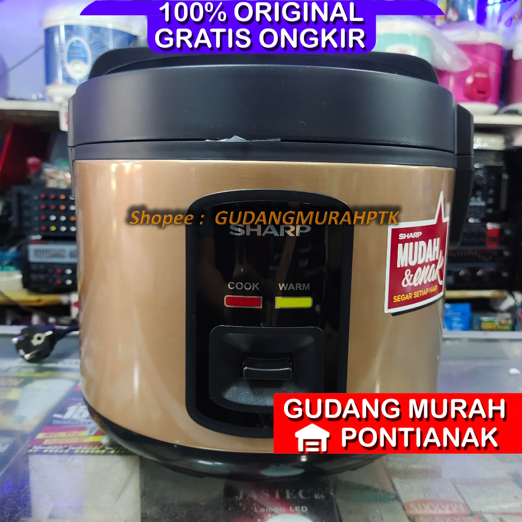 Ricecooker SHARP NEW MODEL !! Magicom 1,8 Liter Non Stick KS-G18MH-BL GOLD / Kuning Tidak lengket mudah dan enak penanak nasi menghangatkan penghangat nasi plus kukusan