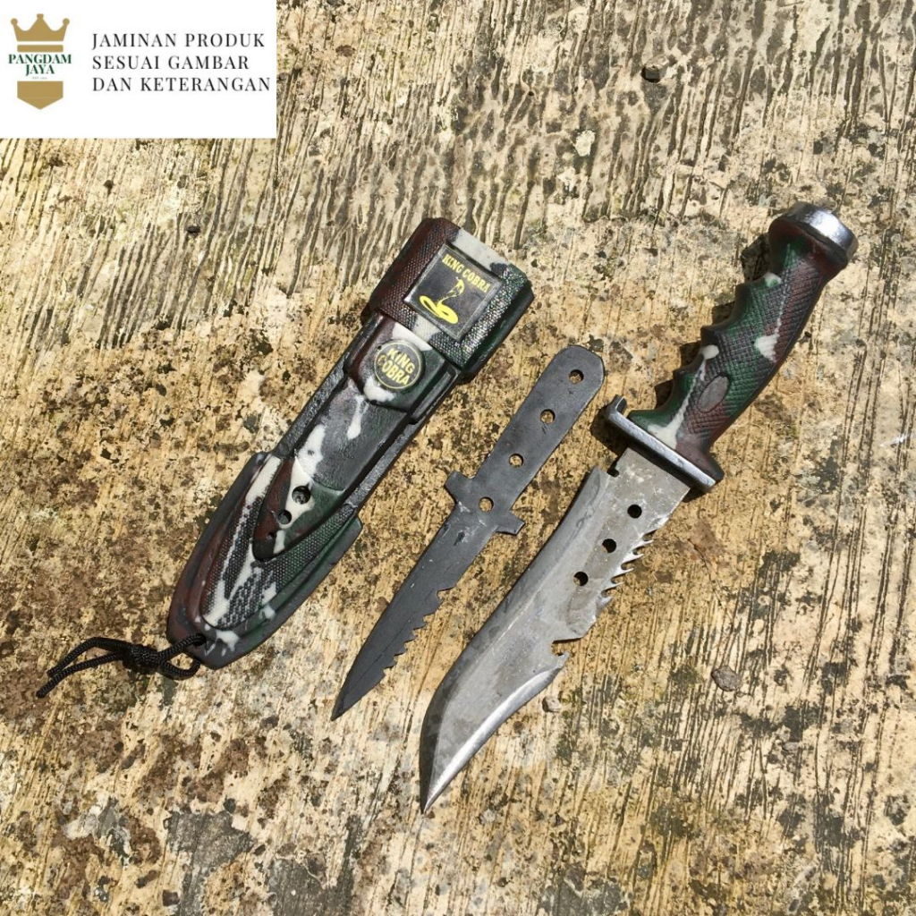 Pisau Hunting Hutan Survival Asli Baja