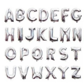 SILVER - Balon Huruf / Balon Angka / Balon Foil Huruf / Balon Foil Angka / Balon Foil Huruf Angka di