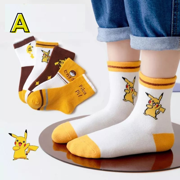 Kaos Kaki Anak Laki Sekolah TK SD Motif Cowok Kartun Pokemon Fashion Korea Socks Kids Terbaru J9