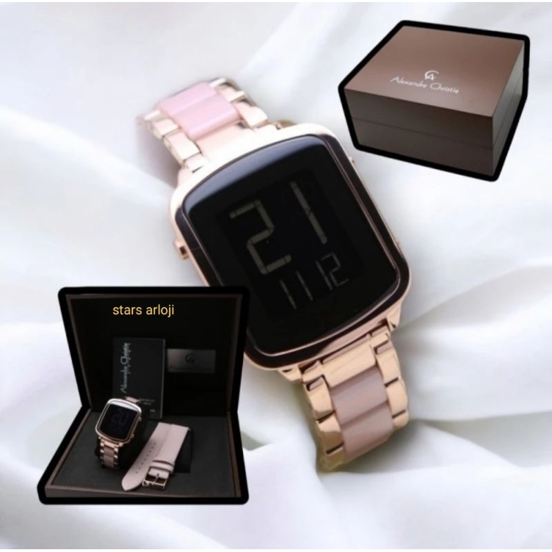 Alexandre Christie AC9381LH Digital rosegold jam tangan wanita