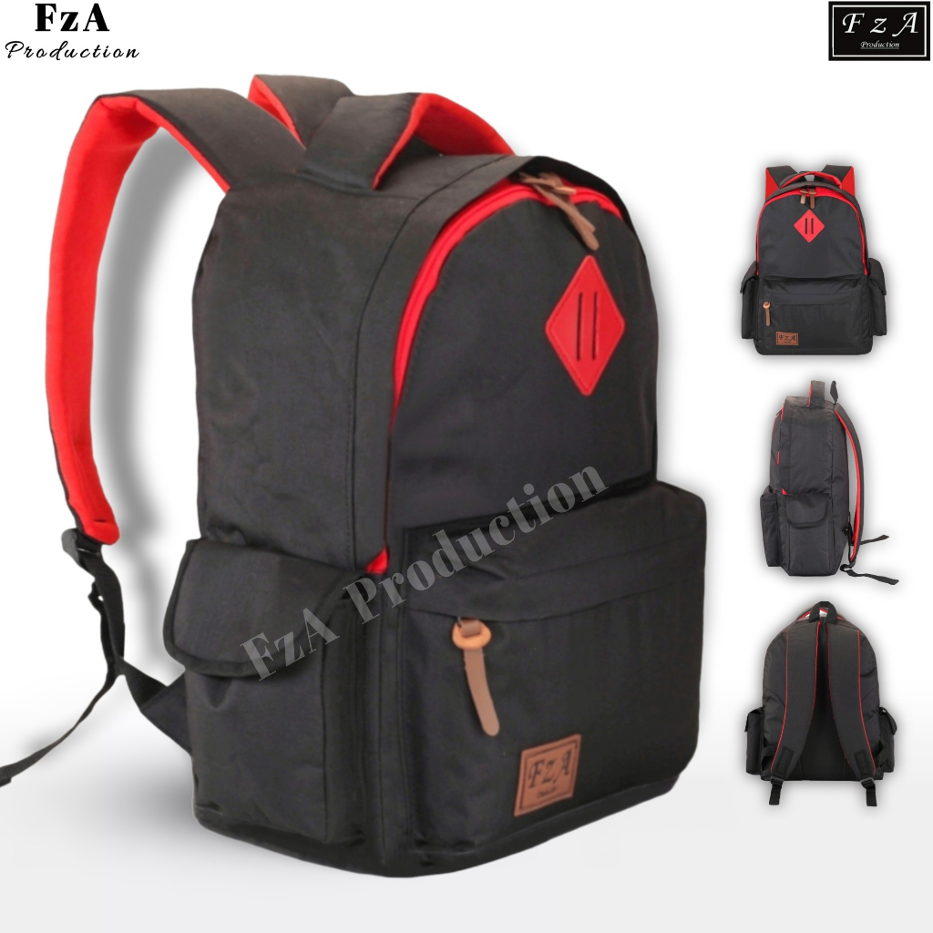 FzA Official -Tas Ransel anak laki laki - Tas Ransel Anak Sekolah - Tas Ransel Sekolah anak laki-laki anak perempuan Backpack Sekolah Anak [ High Quality ] - Black Kids FREE JAM TANGAN