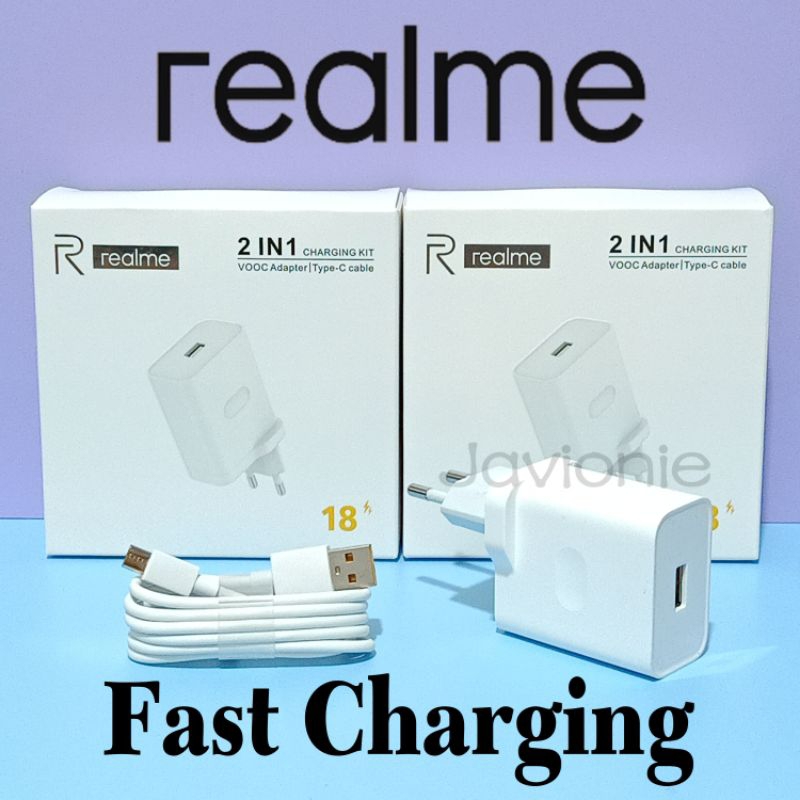 Adaptor Kepala Charger Casan Cas Realme Narzo 50i PRIME Original Fast Charging Micro USB 10W 18W 20W