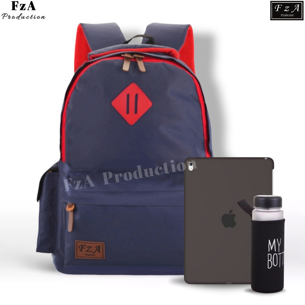 FzA Official -Tas Ransel anak laki laki - Tas Ransel Anak Sekolah - Tas Ransel Sekolah anak laki-laki anak perempuan Backpack Sekolah Anak [ High Quality ] - Navy Kids FREE JAM TANGAN