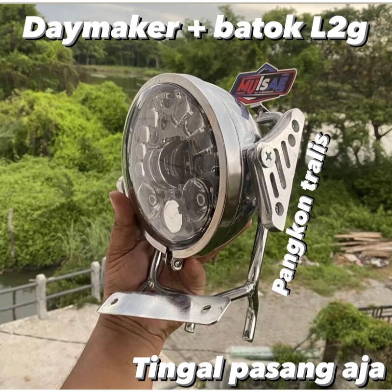 LAMPU DAYMAKER 5,75INC 16LED SET BATOK DUS HITAM (BERGARANSI)