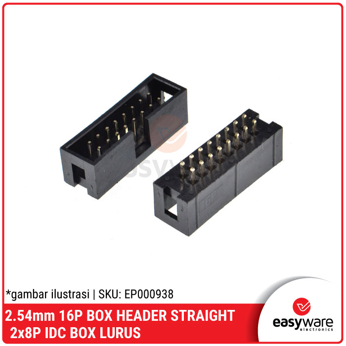 16P BOX HEADER STRAIGHT 2x8P IDC BOX LURUS 16 PIN BOX HEADER PCB LURUS DC3-16P