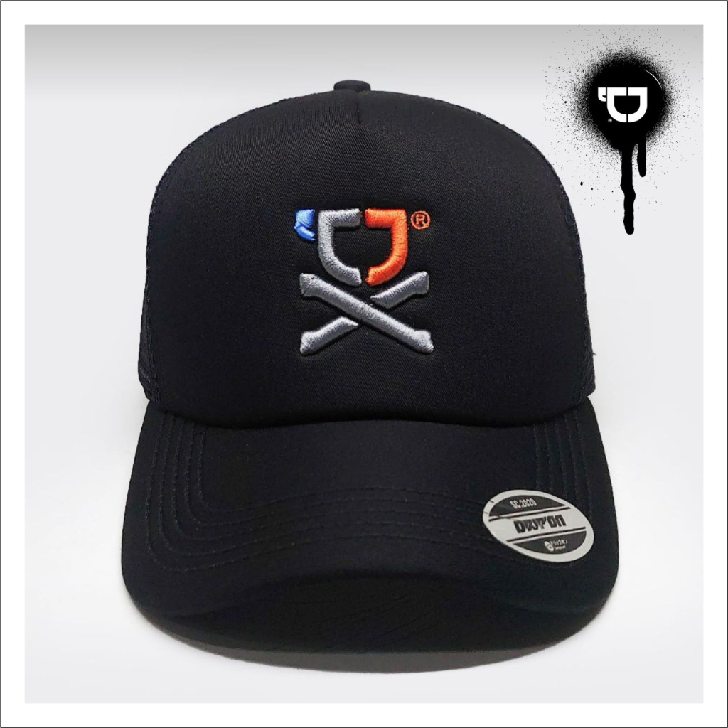 Drip On Topi Jaring Pria Hitam Orange DRP08