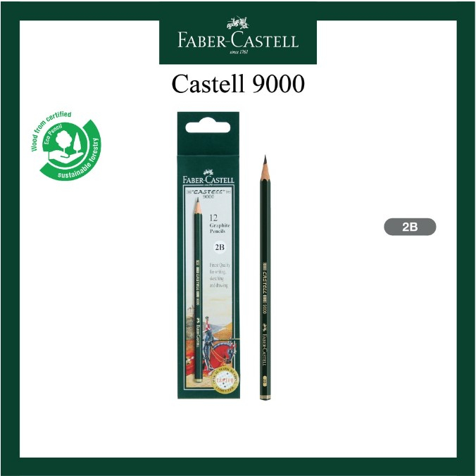 

Pensil Faber Castell 2B Castell 9000 Untuk Ujian dan Menggambar Per pcs