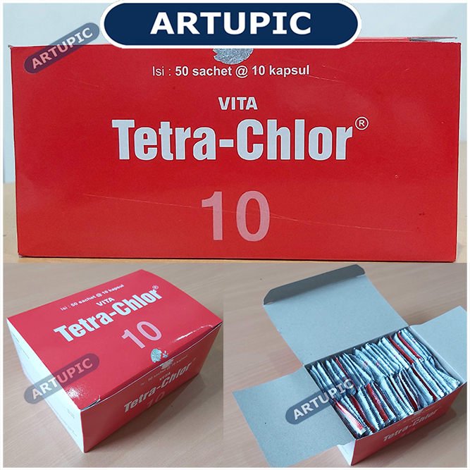 Vita Tetra Chlor isi 10 kapsul Vitamin Antibiotik Ayam Unggas Bebek Itik bisa untuk obat sisik nanas ikan cupang