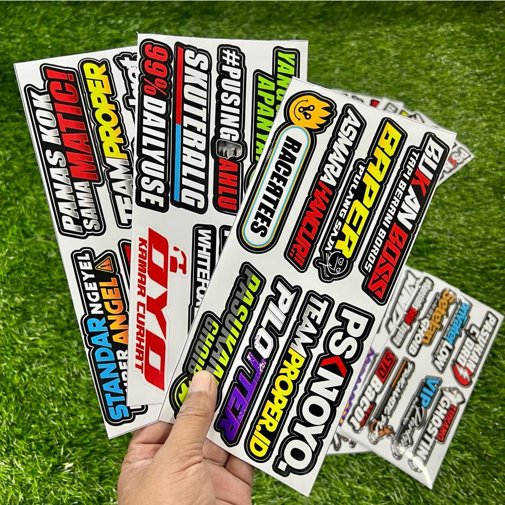 Sticker Print Cut Stiker Racing Stiker Motor ( PAKET HEMAT 3 PACK )