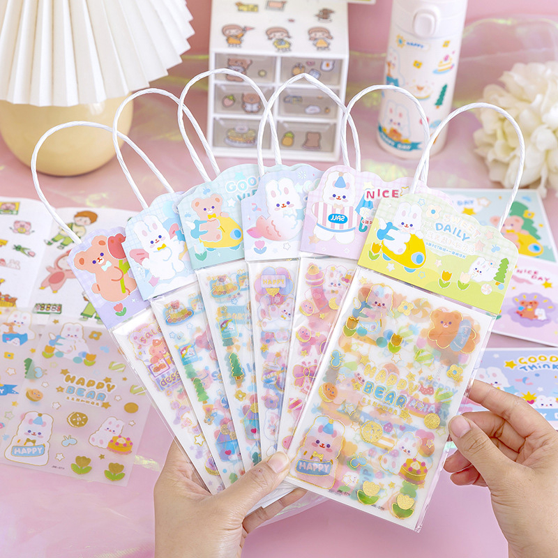 

【COD】4 Lembar Stiker Motif/Sticker Momo Anti Air Beruang Dan Kelinci Yang Lucu Untuk Menghias Gelas Air\ Buku Catatan\Buku Harian Diary Diy Scrapbook