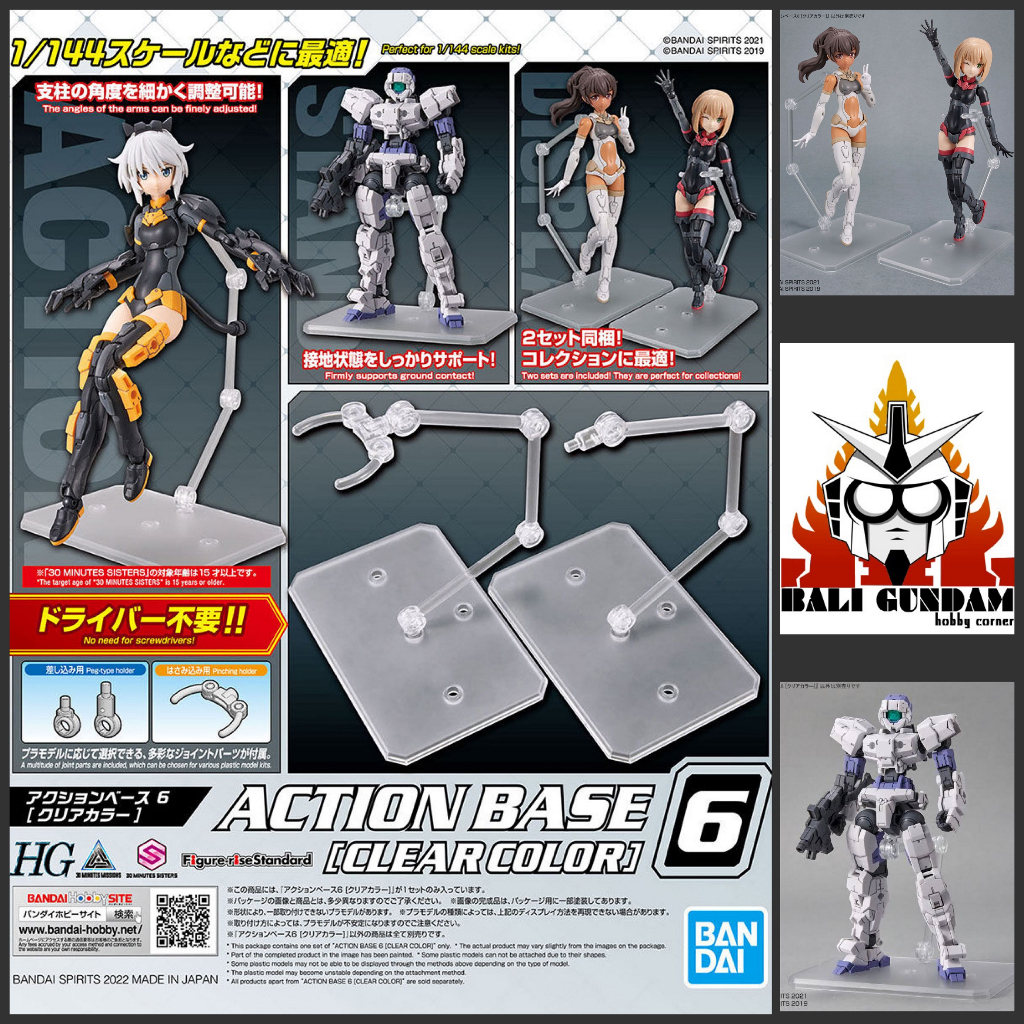 ACTION BASE 6 CLEAR GUNDAM HG RG MG SD STAND BASE Bali Gundam Hobby Corner Bandai Original