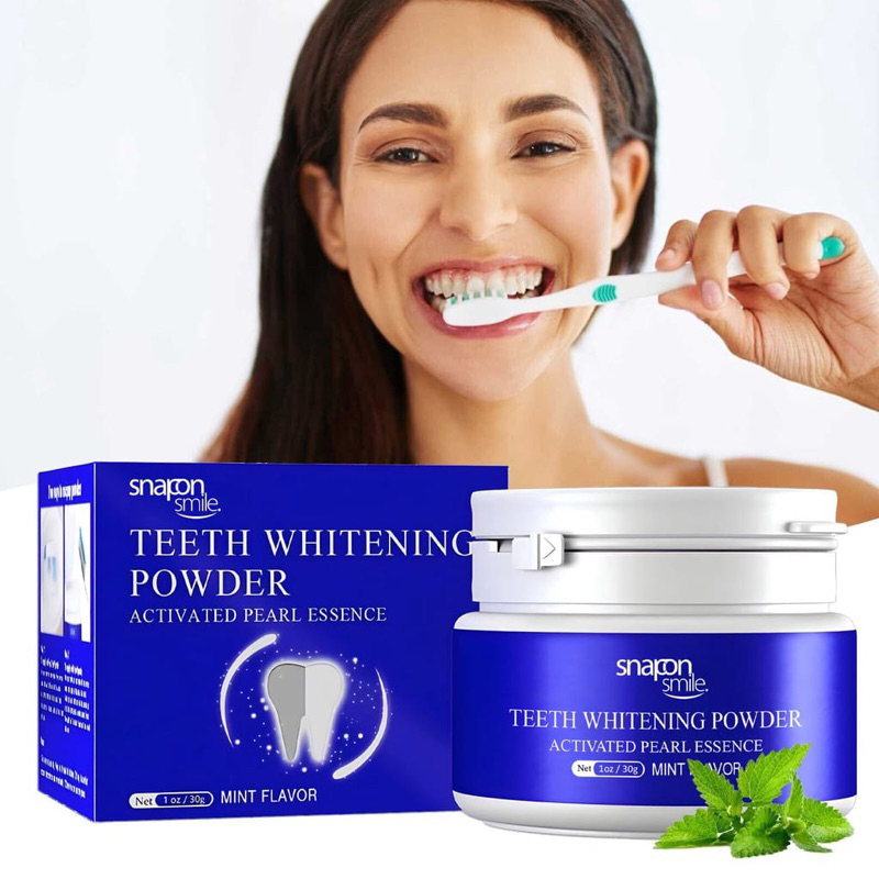 Snap On Smile Teeth Whitening Powder Pemutih Gigi Kuning Permanen Ori Permanen