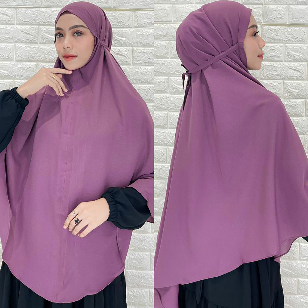 Bergo MARYAM Non Pet Tali khimar bahan wolfis PREMIUM ukuran jumbo original lembut