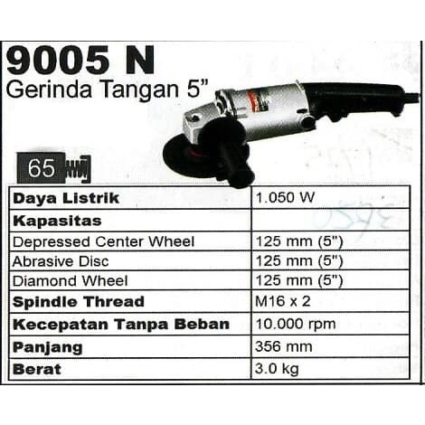 MAKITA 9005 N MAKITA 9005N ANGLE GRINDER 125 MM MESIN GERINDA 5"
