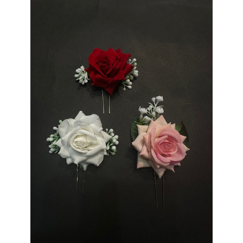 tusuk konde bunga mawar bludru baby breath