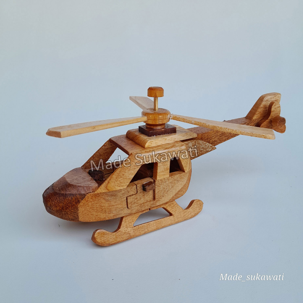 Miniatur Kayu mobil kendaraan becak pesawat helikopter motor mini kerajinan handmade Bali