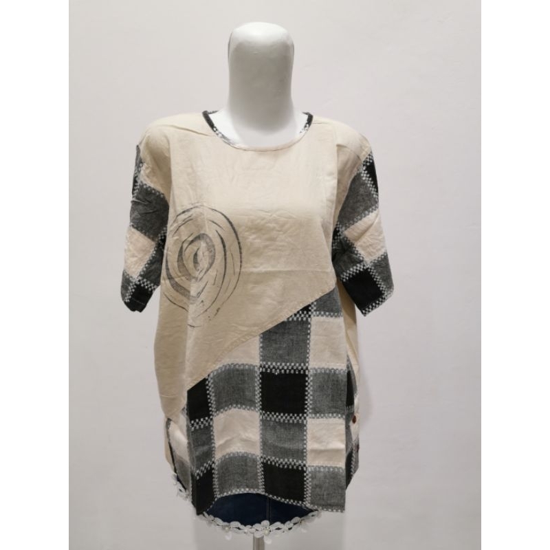 PAKAIAN WANITA KOTAK BLOUSE KOTAK ATASAN WANITA KOTAK BLOUSE LARGE BAJU KOTAK KOTAK PAKAIAN PEREMPUA