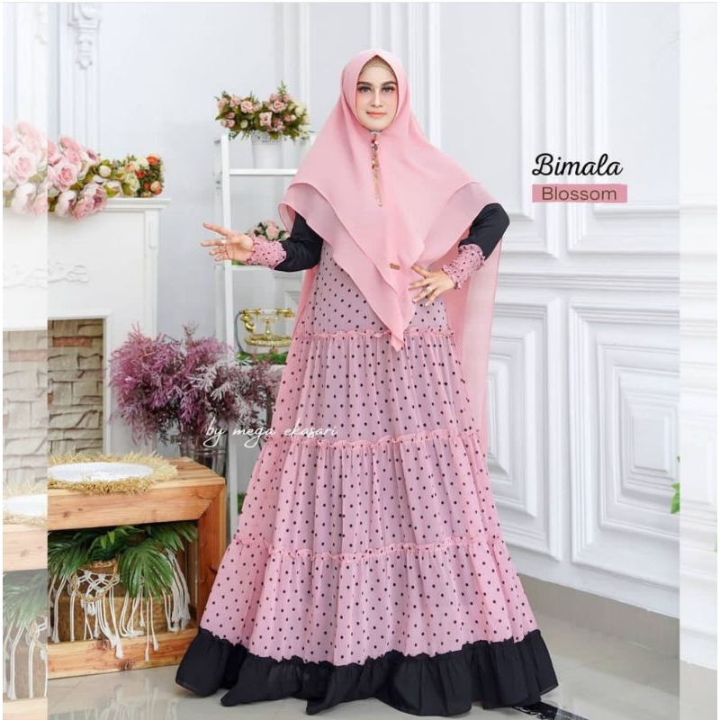 gamis/dress set Khimar/hijab syar'i premium branded new harga pl