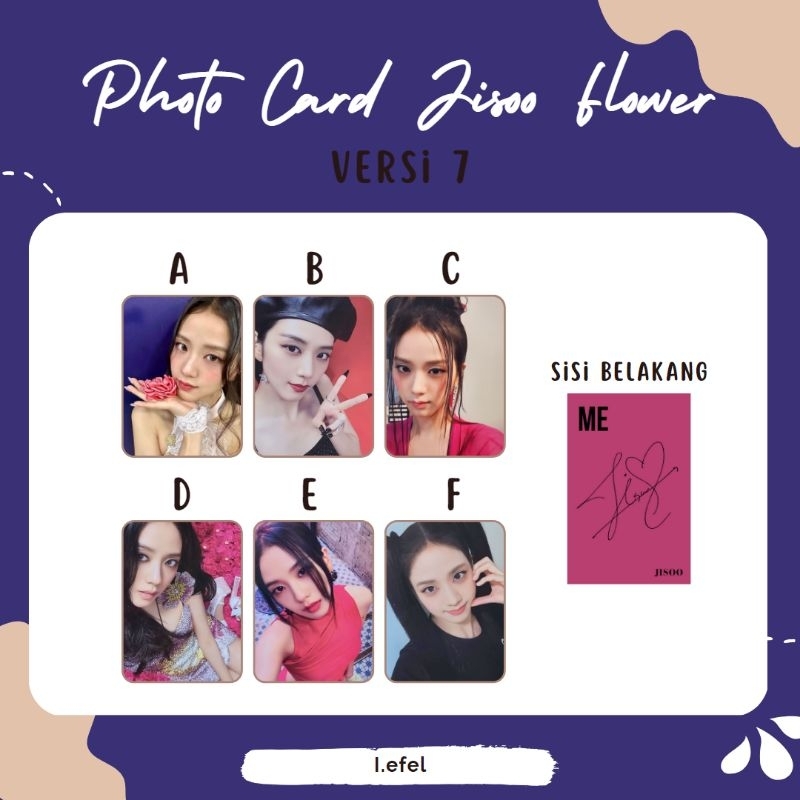 PHOTOCARD BLACKPINK JISOO FLOWER JISOO ME PC BP JISOO KPOP PREMIUM