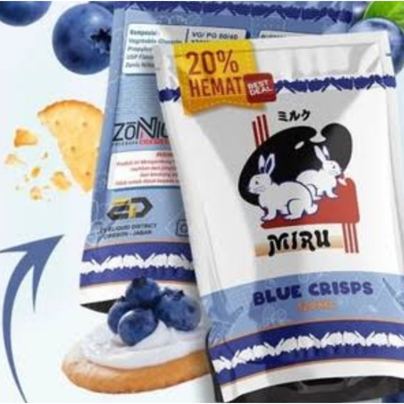 60ml miru blue crisps liquid freebase blueberry crackers