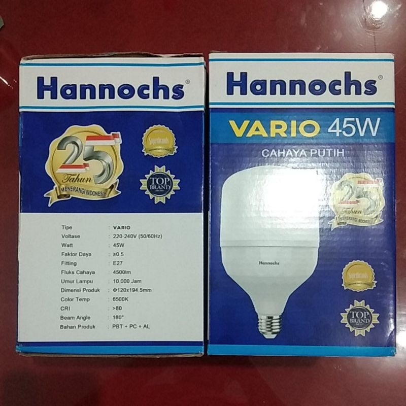 Lampu bolam led hannochs 45 watt putih