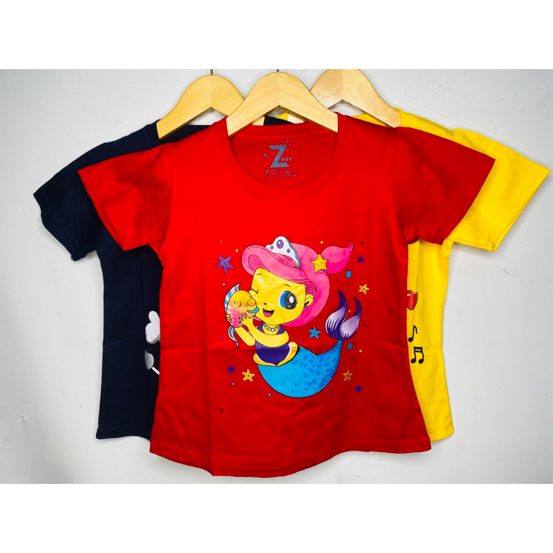 Kaos anak perempuan-kaoa mermaid 1-10 tahun