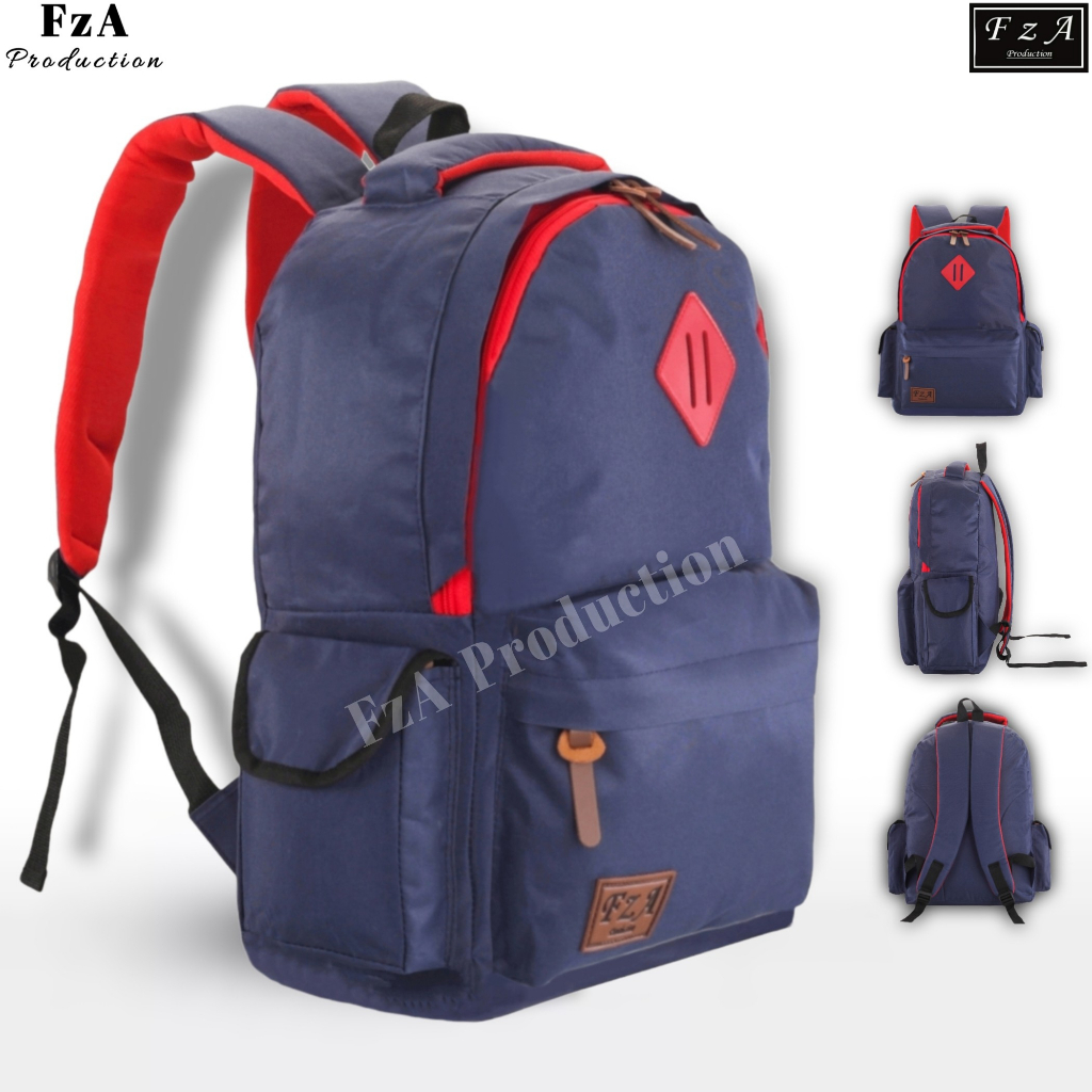 FzA Official -Tas Ransel anak laki laki - Tas Ransel Anak Sekolah - Tas Ransel Sekolah anak laki-laki anak perempuan Backpack Sekolah Anak [ High Quality ] - Navy Kids FREE Raincover