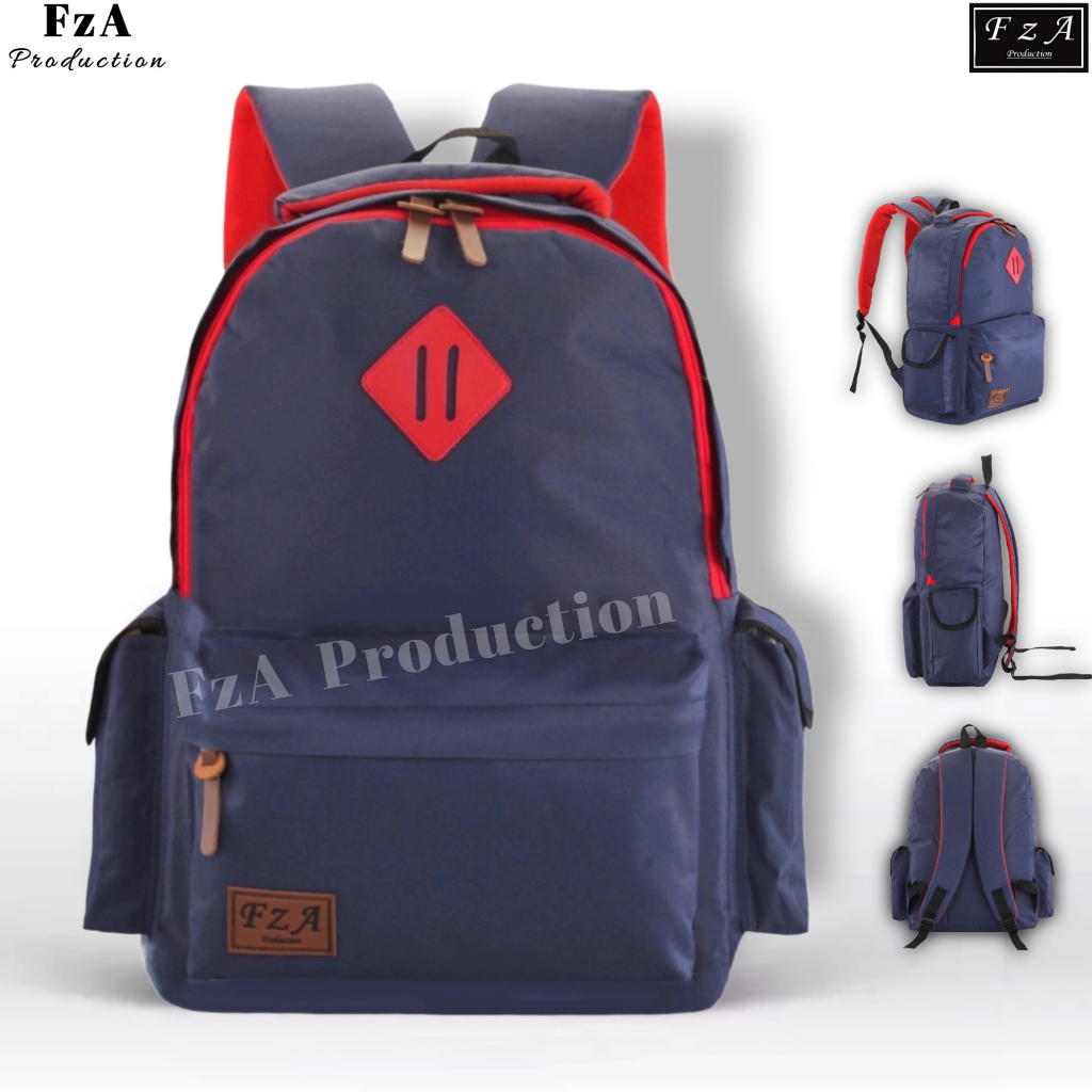 FzA Official -Tas Ransel anak laki laki - Tas Ransel Anak Sekolah - Tas Ransel Sekolah anak laki-laki anak perempuan Backpack Sekolah Anak [ High Quality ] - Navy Kids FREE Raincover