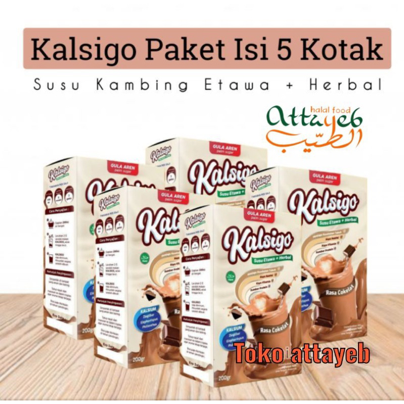 

Susu Kambing KALSIGO 1KG Paket isi 5 Box Susu Tinggi Badan Tinggi Kalsium Susu Kambing Etawa + Herbal