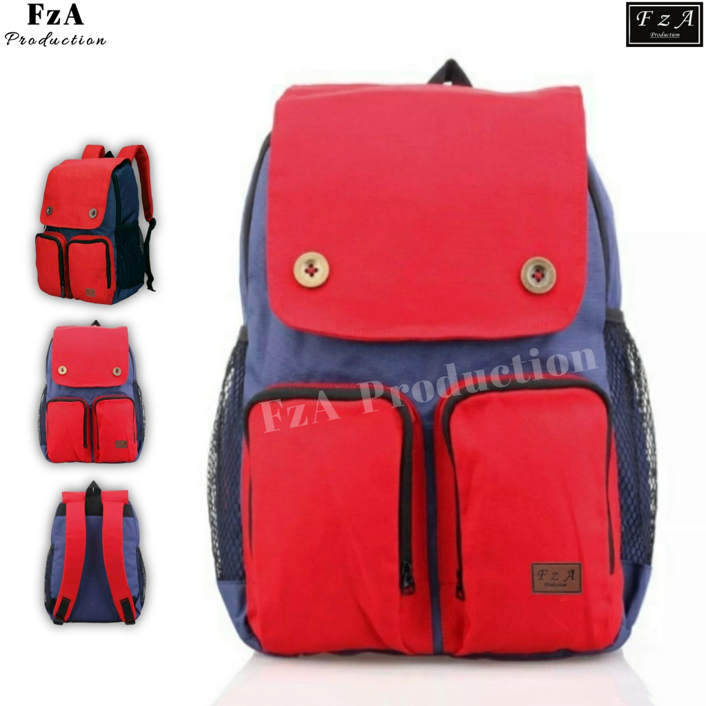 FzA Official -Tas Ransel anak laki laki - Tas Ransel Anak Sekolah - Tas Ransel Sekolah anak laki-laki anak perempuan Backpack Sekolah Anak [ High Quality ] - Red Kids FREEE My Bottle Minum