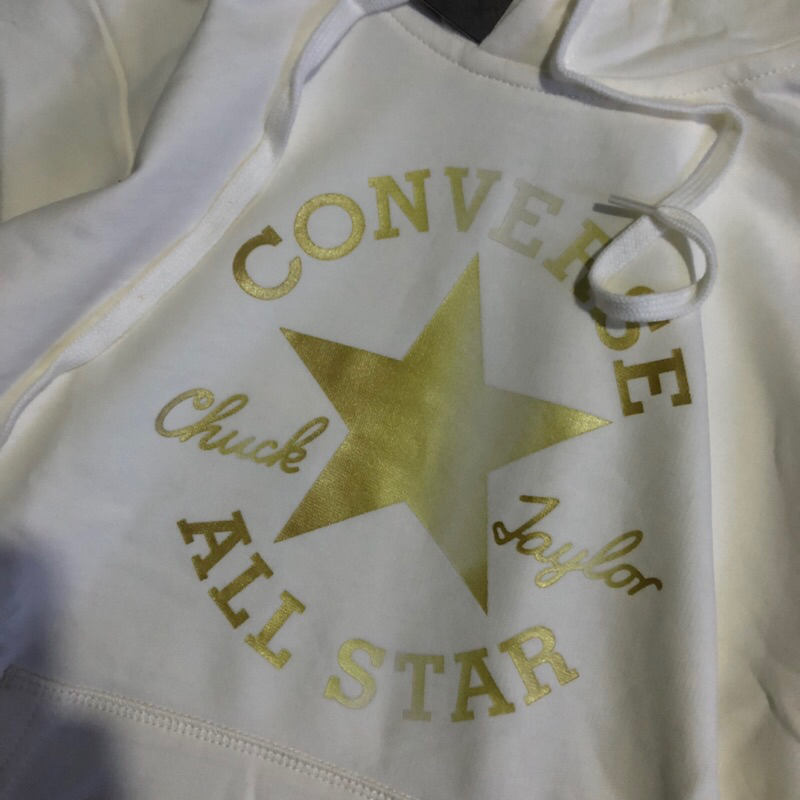 Converse Women's Patch Pullover Hoodie - Khaki Cream