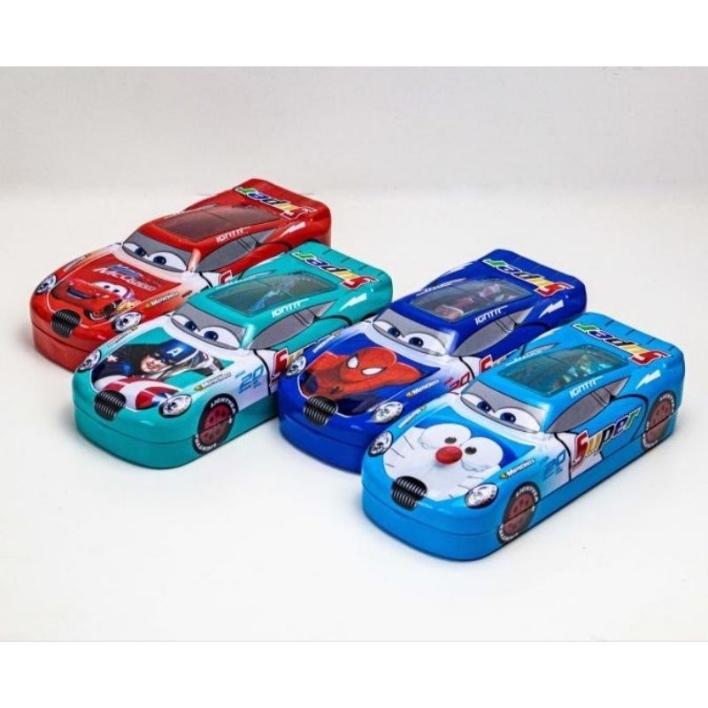 

tempat/kotak/tepak pensil mobil kaleng/seng susun 2 full set AD 062