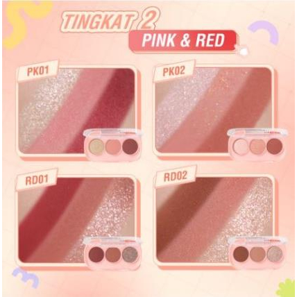 ^ KYRA ^ Pinkflash 3 Pan Eyeshadow Palette Giltter Fully Pigmented Easy To Blend PF-E23