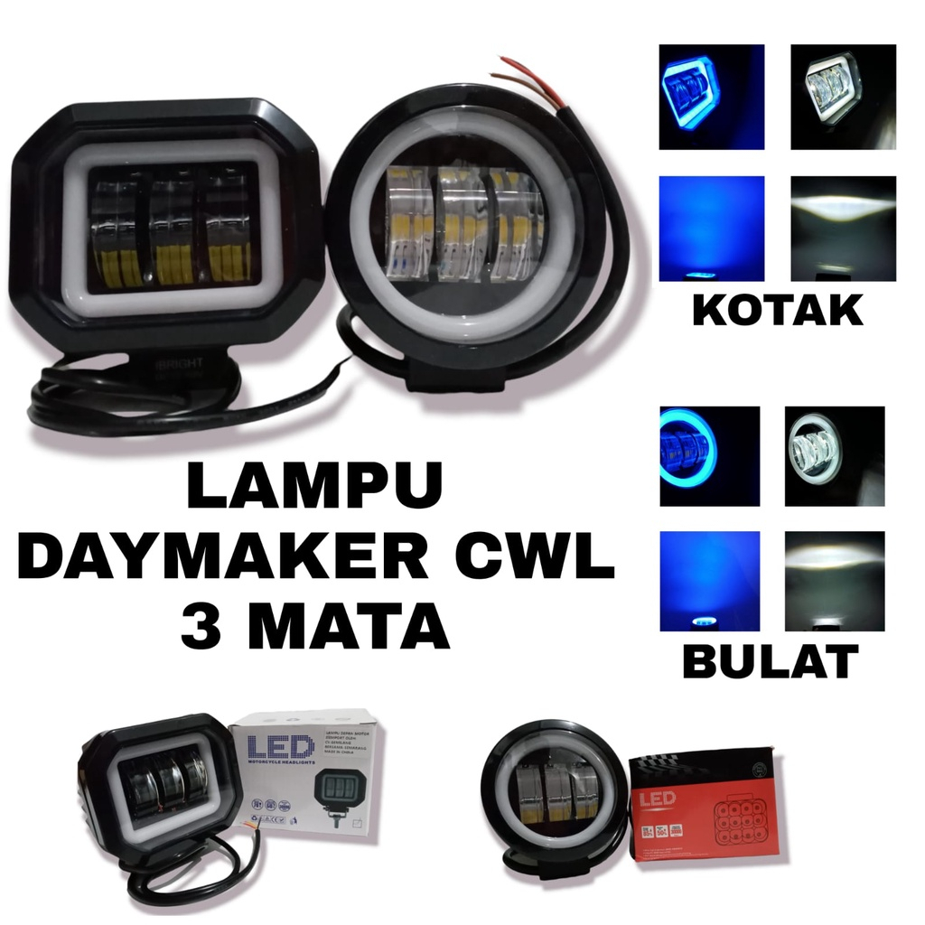 LED CWL DAYMAKER 3 Mata 12V 30Watt Waterproof LAMPU FOGLAMP DAYMAKER 3 MATA