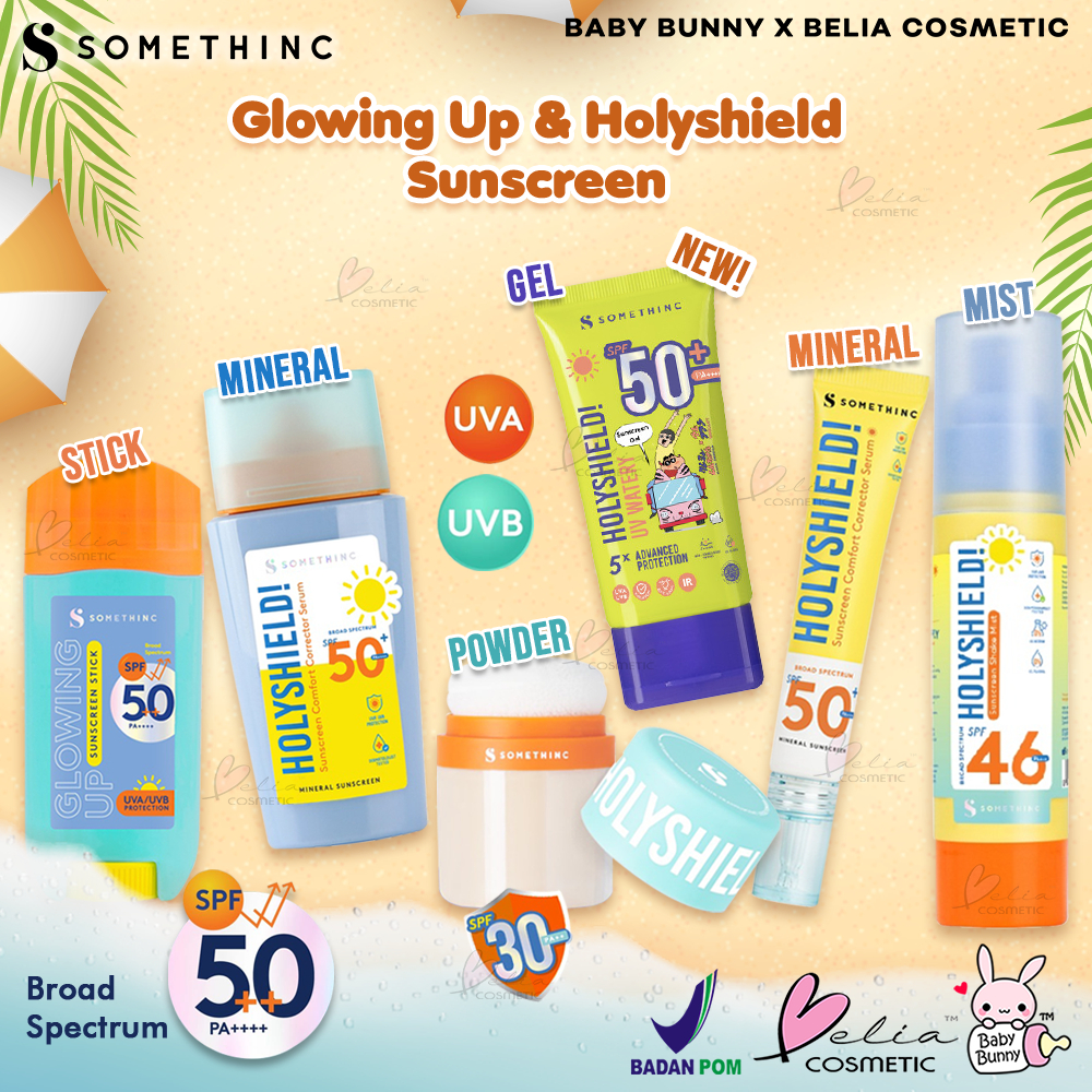 ❤ BELIA ❤ SOMETHINC GLOWING UP | HOLYSHIELD CORRECTOR SERUM | HOLYSHIELD MIST SPF 46 | UVA UVB Sunblock | Sun Stick (✔BPOM)