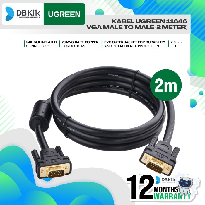 Kabel UGreen 11646 VGA Male to Male 2Meter - Kabel Vga 11646