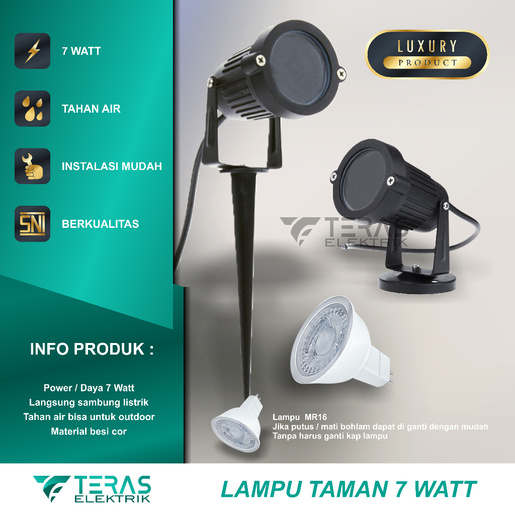 Lampu taman tancap LED 7 Watt lampu halaman outdoor waterproof