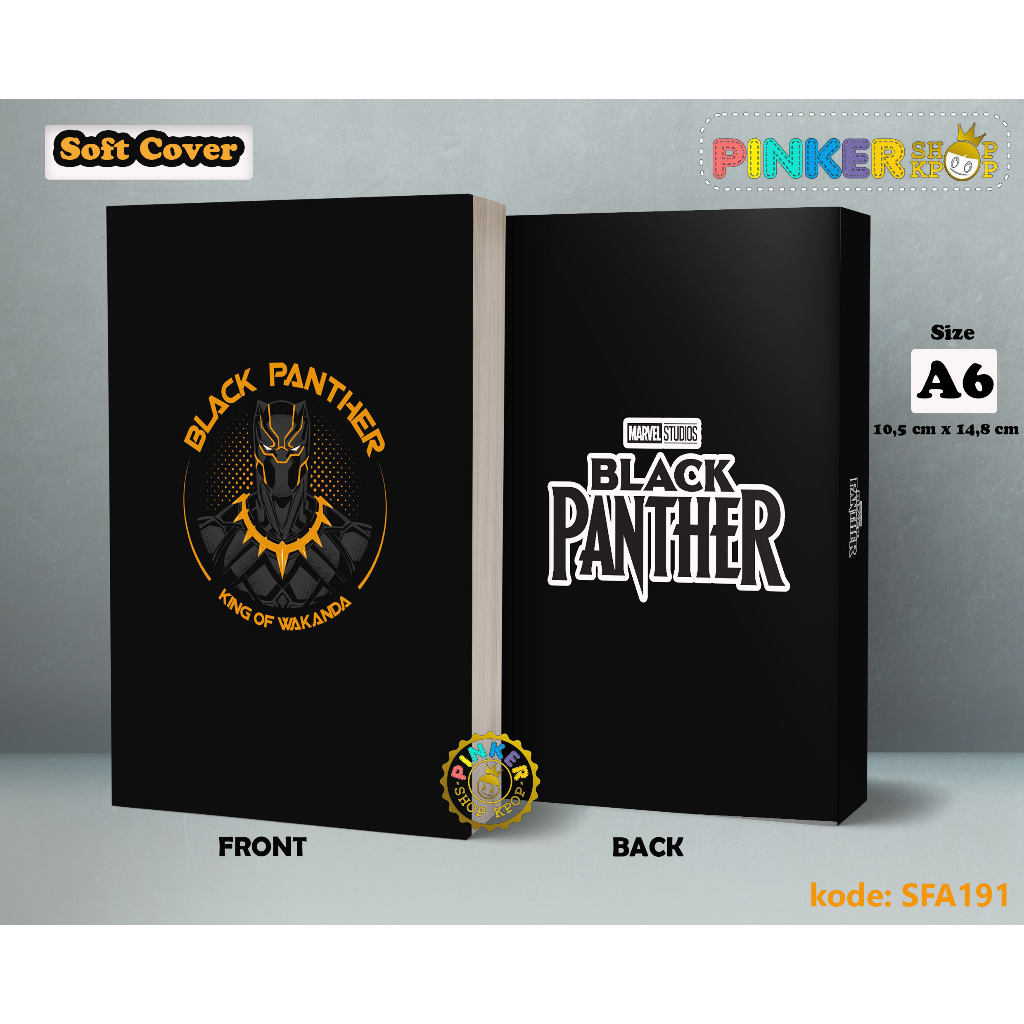 

(SFA191) Pocket Note Black Panther Black 2 Softcover A6/A5 Buku Tulis catatan Notes Agenda Planner Jurnal