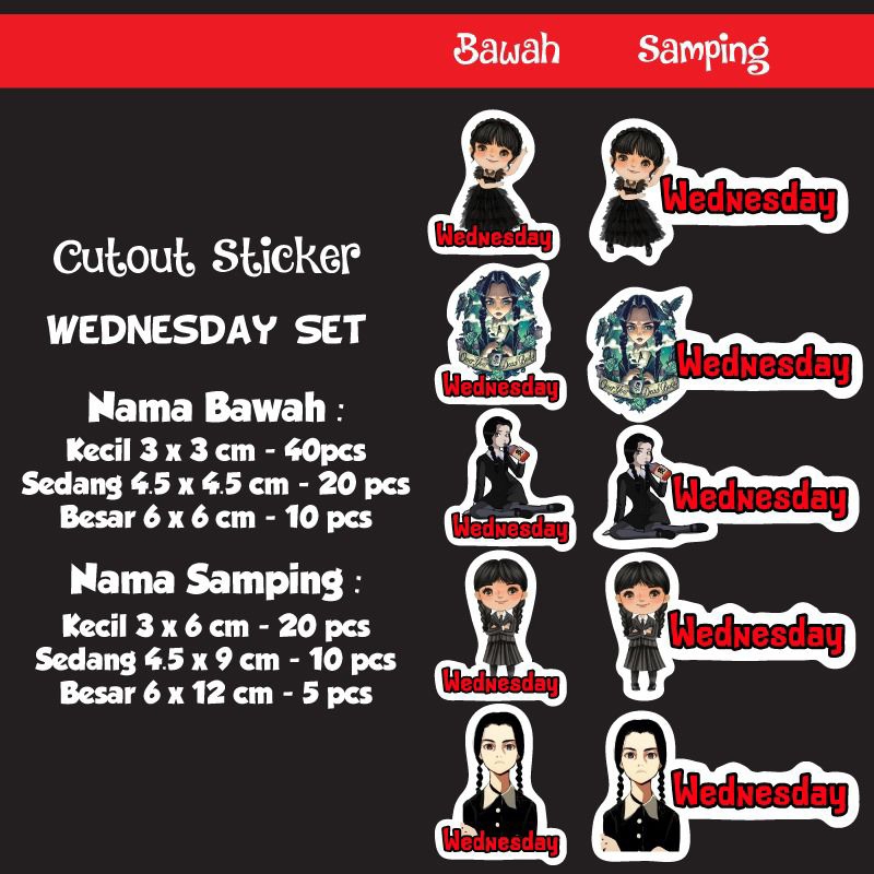 

Label Cut Out Wednesday Waterproof