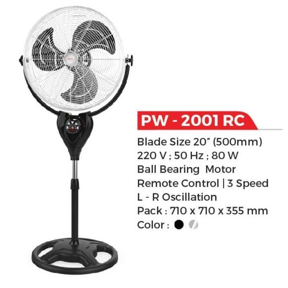 Kipas Angin Maspion Power Fan 20Inch PW 2001 RC 2001RC PW2001RC Remote EKSPEDISI