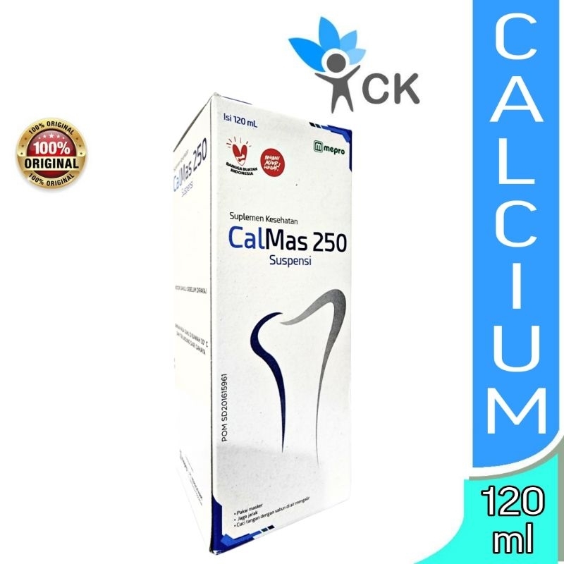 CALMAS 250 / 400 SYRUP 120 ML / TABLET HISAP BOX suplemen kalsium dan peninggi badan anak
