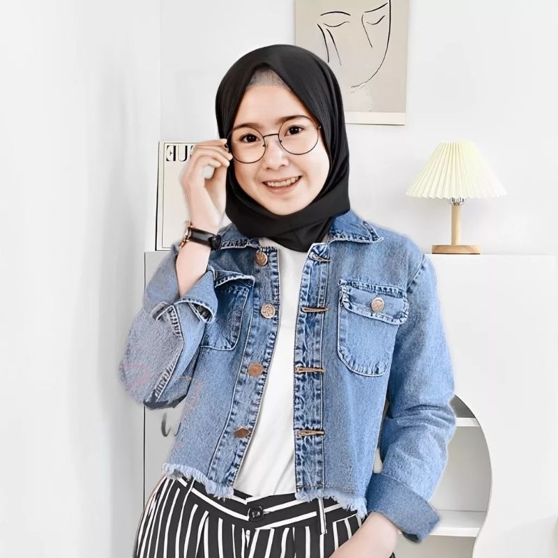 JAKET JEANS WANITA CROPTY LD 110