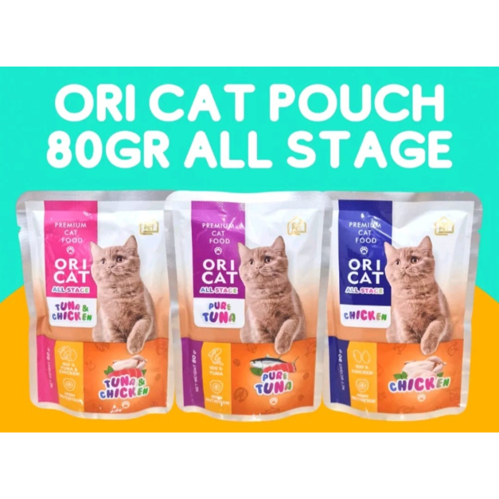 Ori cat pouch 80 gr adult &amp; kitten wet food makakan kucing basah