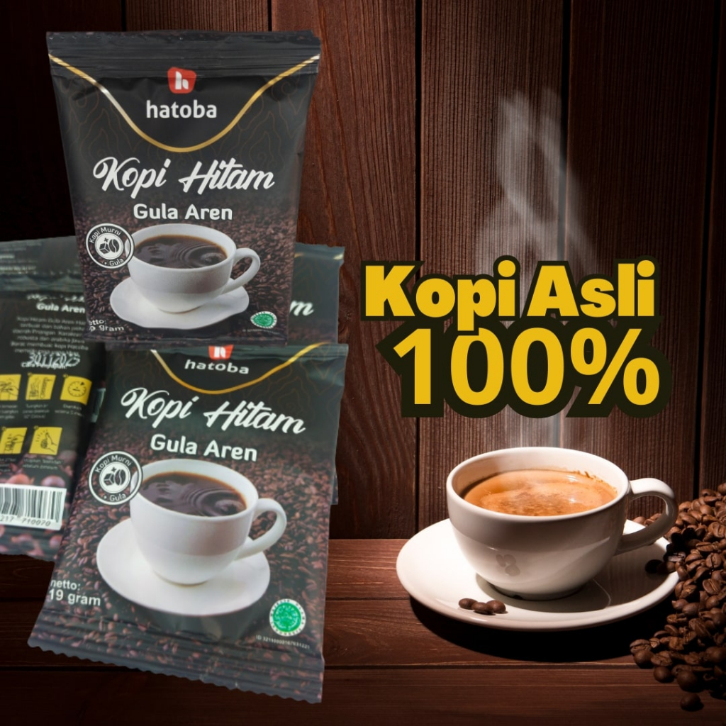 

100% Kopi Murni, Kopi Gula Aren Siap Seduh Kopi Hitam Plus Gula Aren Hatoba