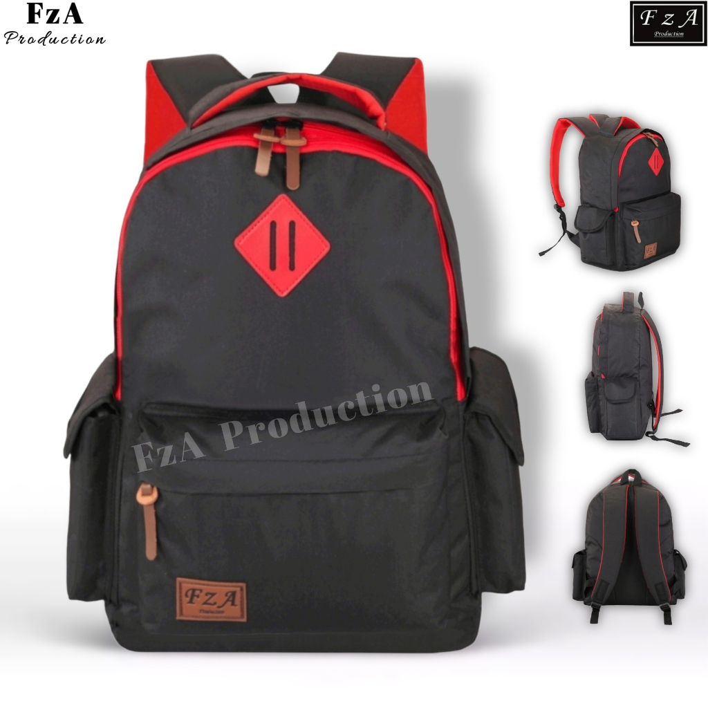 FzA Official -Tas Ransel anak laki laki - Tas Ransel Anak Sekolah - Tas Ransel Sekolah anak laki-laki anak perempuan Backpack Sekolah Anak [ High Quality ] - Black Kids FREEE TOPI