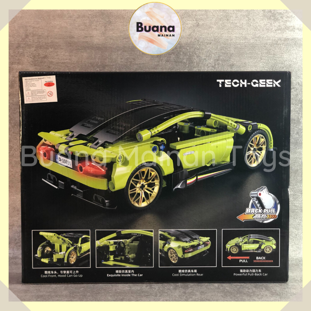 BRICK TECH GREEK SPORT CAR MODEL 1:18 MAINAN EDUKASI ANAK TECHNOLOGY COWO CEWE BRICKS BLOCK MOBIL BALAP