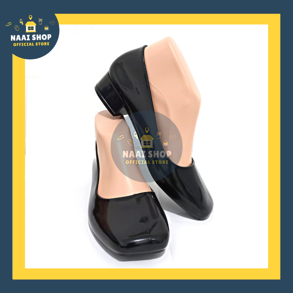 Sepatu Wedges Wanita Polos Kilau Size 36-40 Hak Tahu Sedang 3 CM Jelly Shoes Soft Color Glosy Slip On Kerja Kuliah Sekolah Terbaru Selop Heels Bahan Karet Kasual Korea Style Kekinian Slop Formal Cewek Import Premium Murah Pantofel Terlaris Jinjit Balance