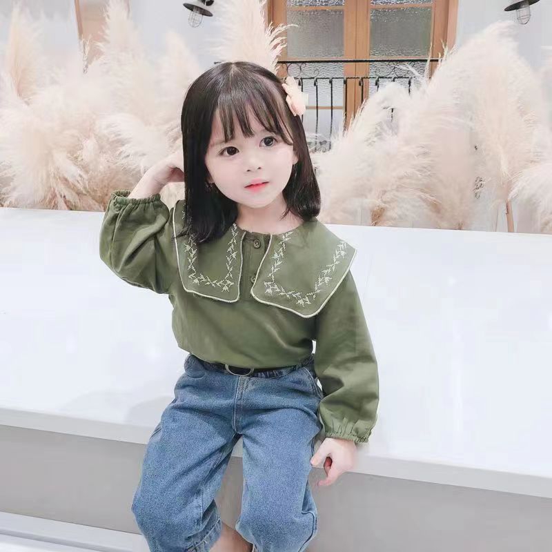 SET KULOT JEANS KEMEJA BORDIR PREMIUM 2-6TH