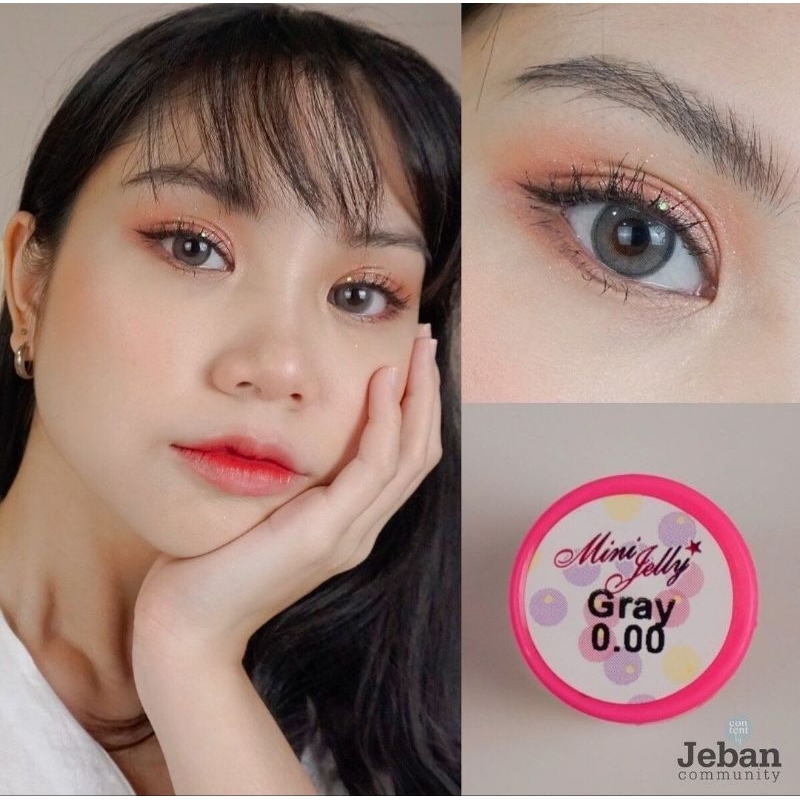 Softlens Kitty Kawaii Mini Jelly Brown / Gray / Coklat / Abu Normal Minus Beda Minus